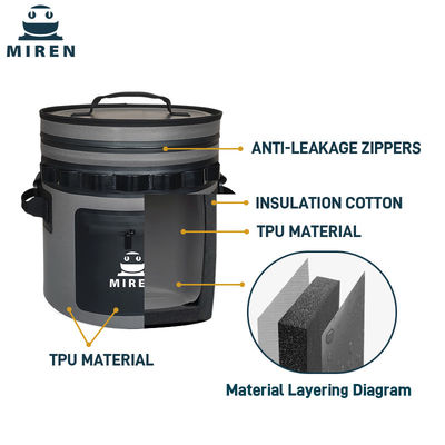 25 Can Dark Grey Round Cooler Hỗn hợp với nước và thấm nước