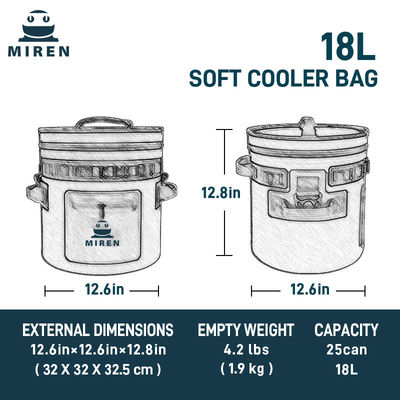 25 Can Dark Grey Round Cooler Hỗn hợp với nước và thấm nước