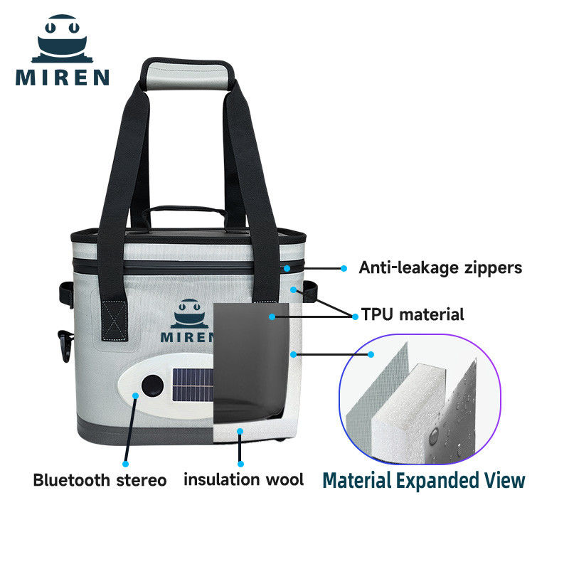 Xu hướng mới Sản phẩm mới! 24 hộp túi lạnh cách nhiệt với âm thanh Bluetooth và ánh sáng xung quanh màu sắc